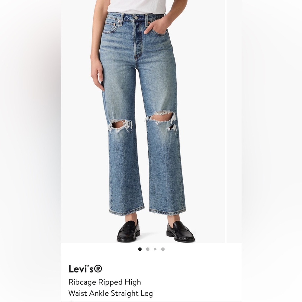 Levi's Ribcage Ripped High Waist Ankle Straight Leg 27x27 NWT